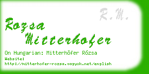 rozsa mitterhofer business card