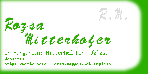 rozsa mitterhofer business card